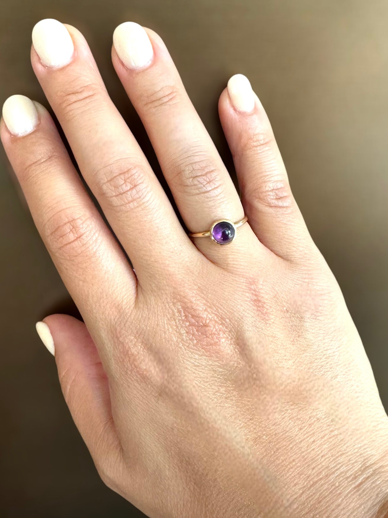 14k yellow gold & amethyst Drops Ring