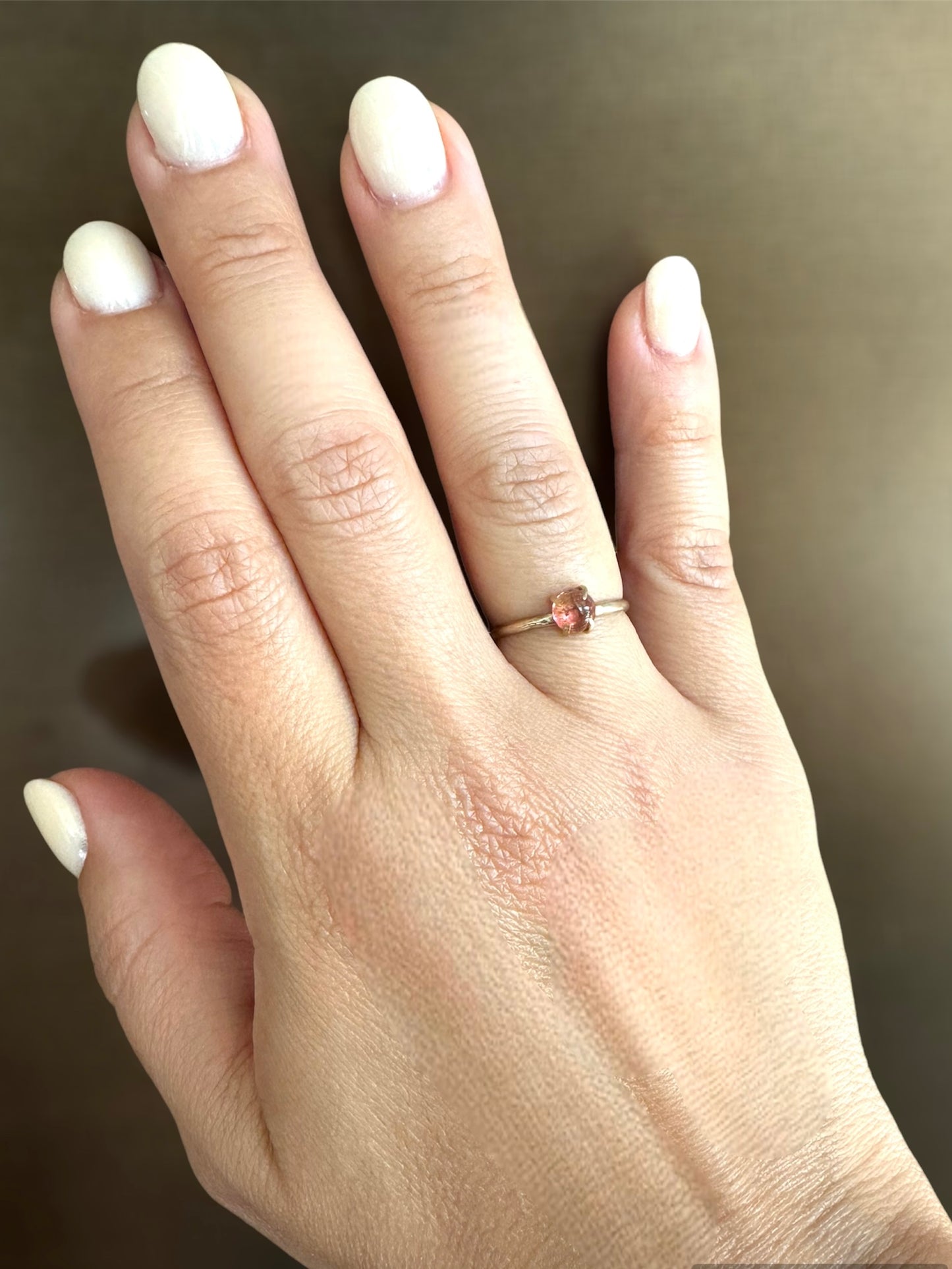 14k yellow gold & pink tourmaline Drops Ring