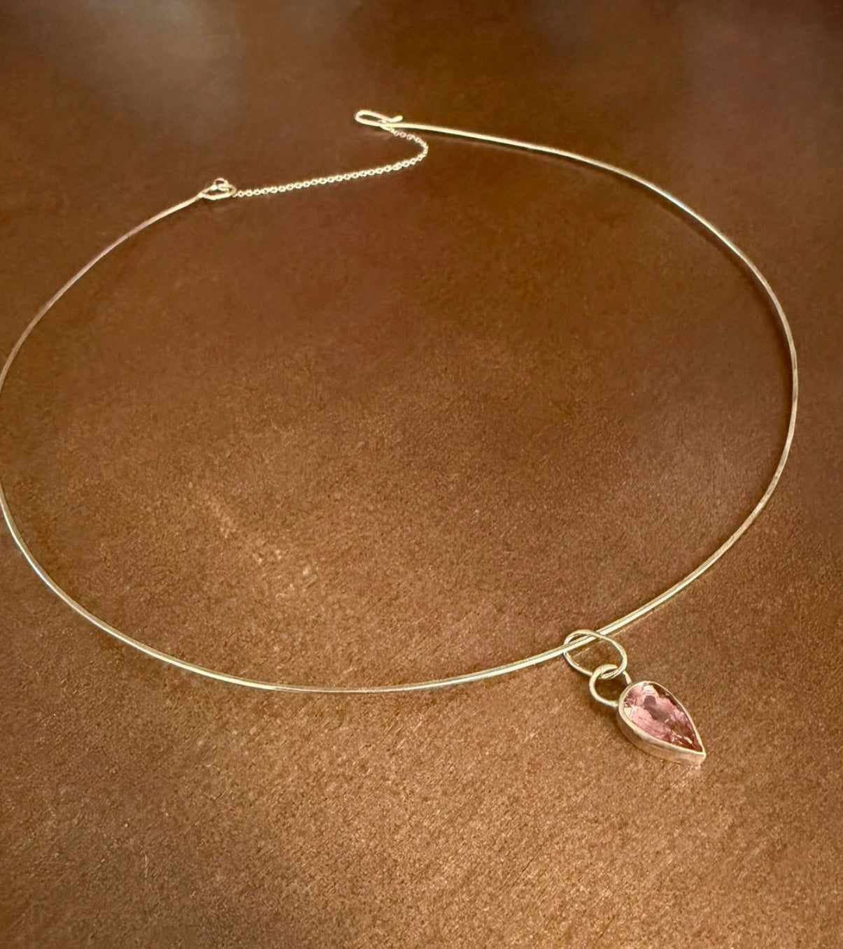 14k choker necklace & Imperial topaz pendant