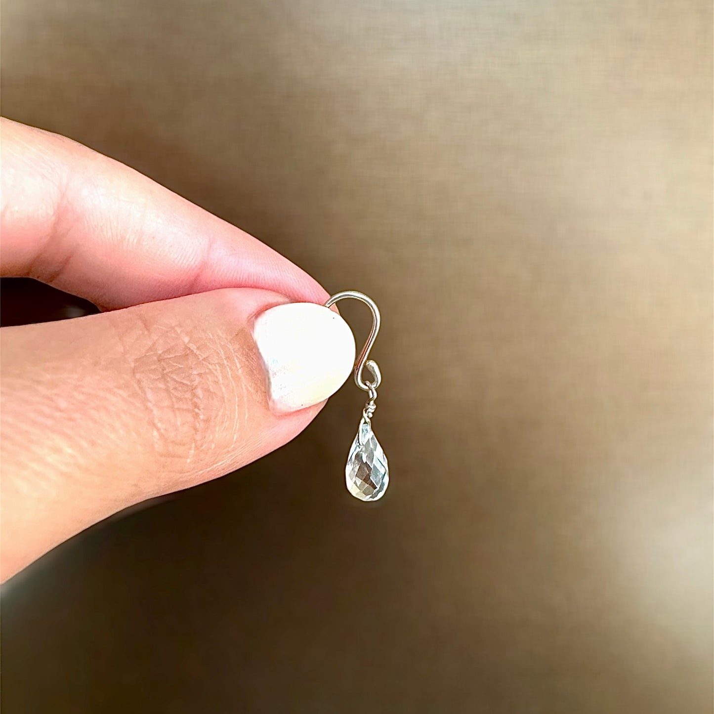 Sterling Silver & Quartz Drops Earrings - midi
