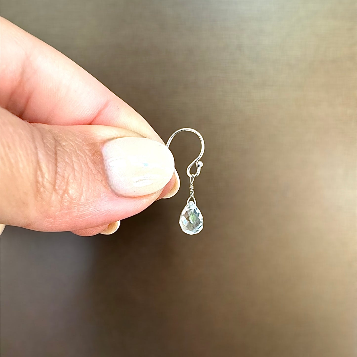 Sterling Silver & Quartz Drops Earrings - small