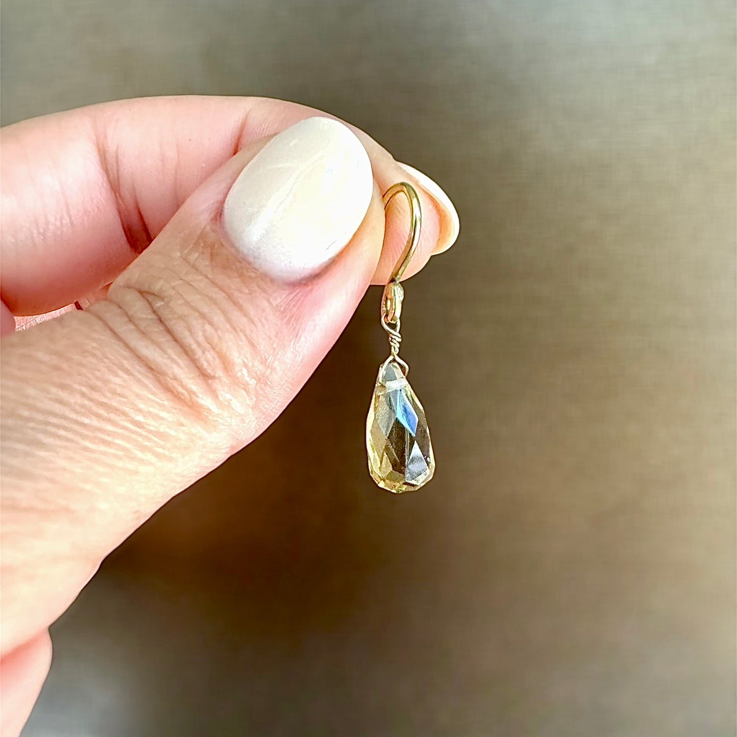 14k yellow gold & citrine Drops Earrings