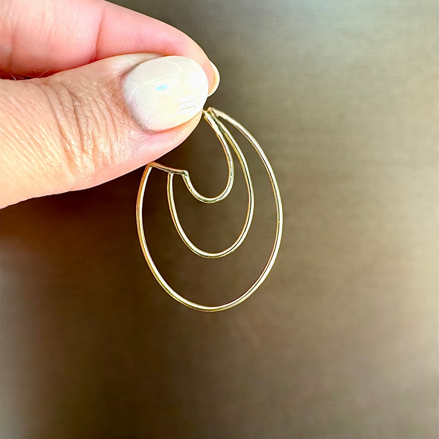 18k yellow gold Triple Hoop Earrings