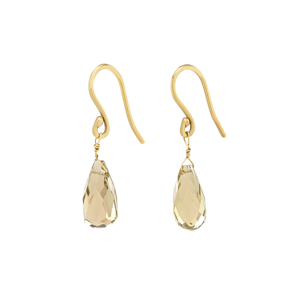 14k yellow gold & citrine Drops Earrings