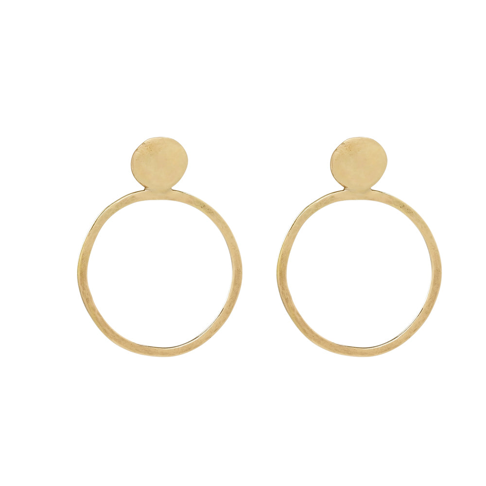 14k yellow gold Luna Earrings - midi