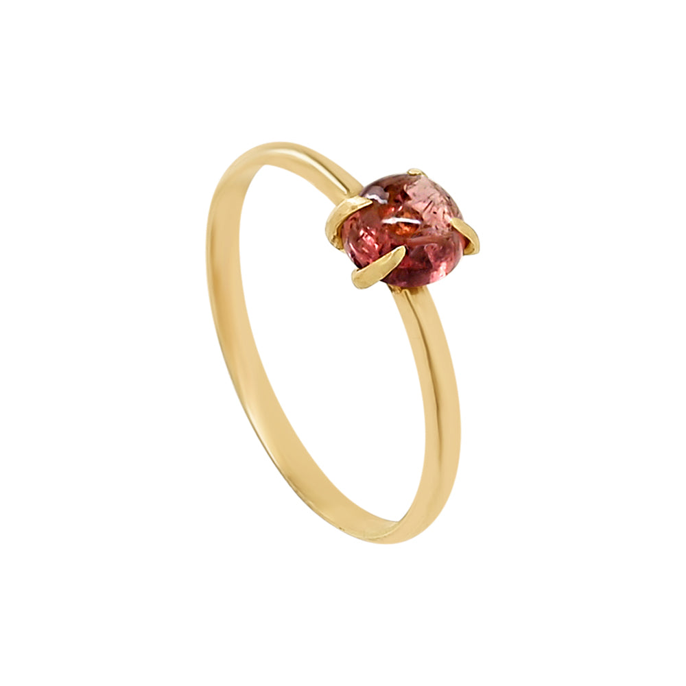 14k yellow gold & pink tourmaline Drops Ring