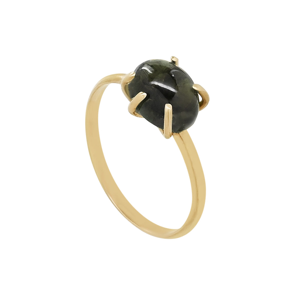 14k yellow gold & green tourmaline Drops Ring