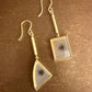 Dangling dendritic agate and 18k gold earrings