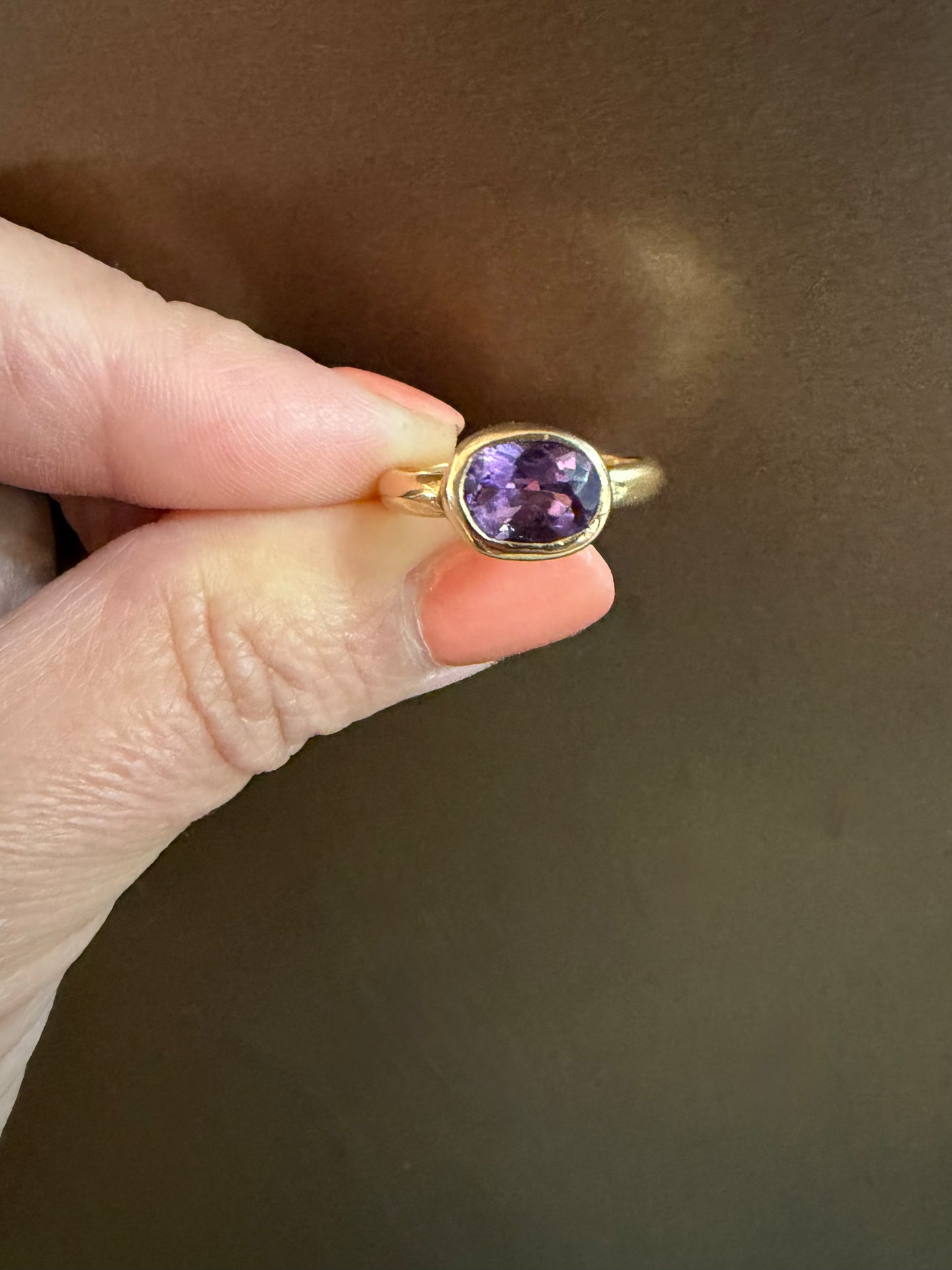 Amethyst and 14k gold ring